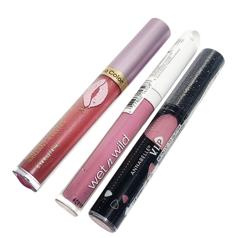 3pc Set VIP Metallic To Glitter & Gloss & Shimmer Lipstick
